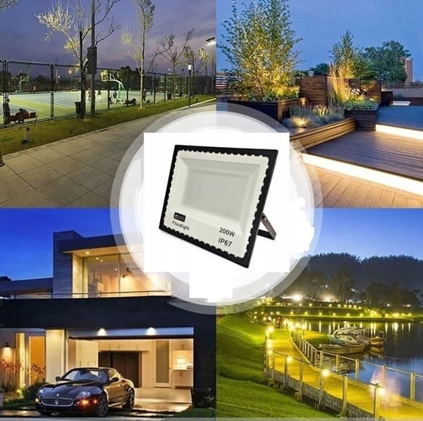 Halogen LED 200W LAMPE projektør IP65 CERTIFIKAT