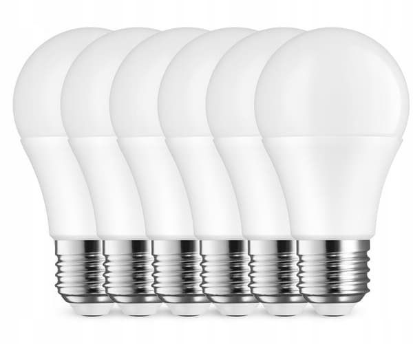 6x LED Pære E27 A65 10W = 80W 285 SMD 800 lm CCD INGEN FLASH
