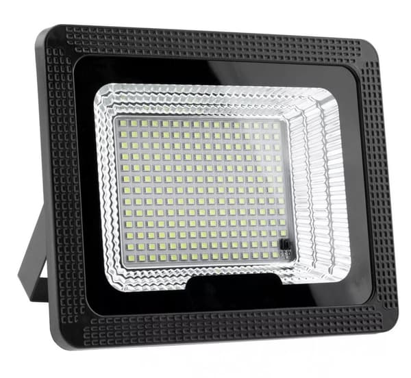 SOLAR HALOGEN MED SKUMRINGSSENSOR 100W lampe 303 LED 5Ah aluminium