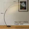Miniatyrbillede 2 af 2: Nordisk LED Gulvlampe, Dæmpbar Belysning, Moderne Design,Fjernlysregulering, Sort A
