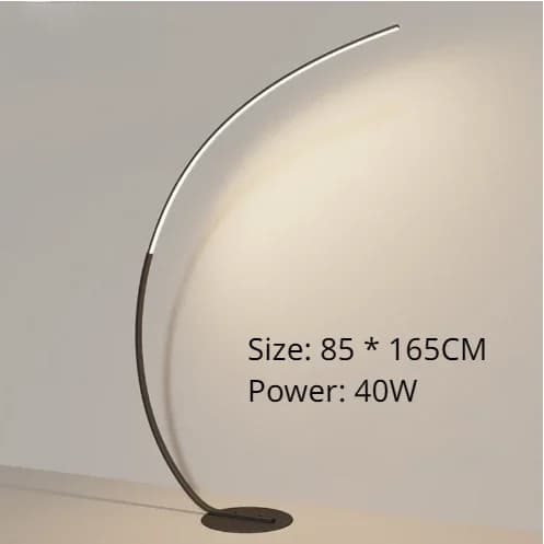 Nordisk LED Golvlampa, Dimbar Belysning, Modern Design,Svart B, Fjärrdämpning