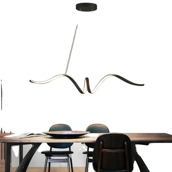 Moderne Pendellampe, Justerbar Dæmpning, Fjernbetjening,sort 930mm, Dæmpbar med fjernbetjening