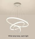 Miniatyrbild 2 av 2: LED Cirkulär Pendellampa, Oändlig Dämpning, Modern Design,Oändlig dimning, 3ring 40x60x80cm, Vit