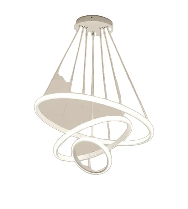 LED Cirkulär Pendellampa, Oändlig Dämpning, Modern Design,Oändlig dimning, 3ring 40x60x80cm, Vit