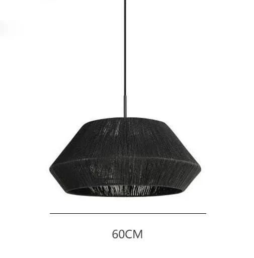 Käsintehty Kudottu Rottinkilamppu, Kiinalainen Tyyli, E27 Kannan Tyyppi,Musta B 60 cm, LED lämmin valo