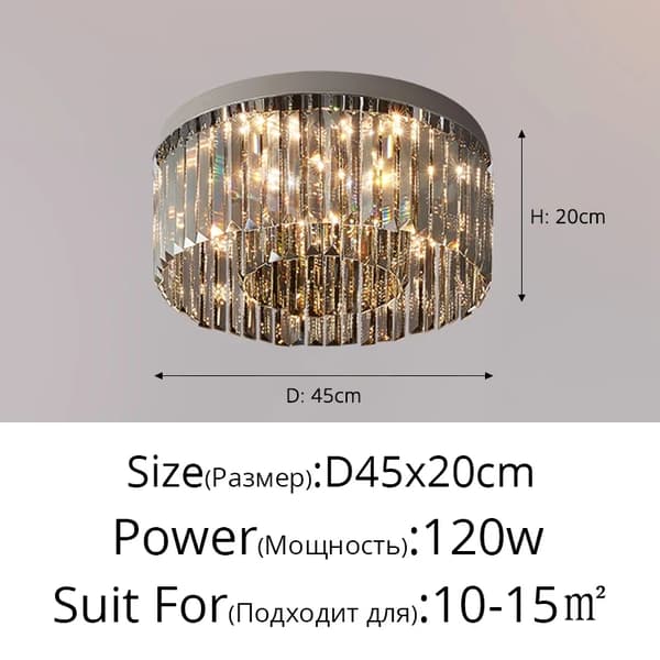 LED-kristallikattovalaisin, moderni tyyli, 160 W teho,3-Väriä Ilman Kaukosäädintä, Kromi 45 cm