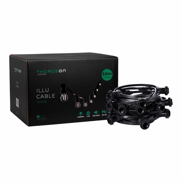 Ljusgirlang Thorgeon Svart 2000 W 50