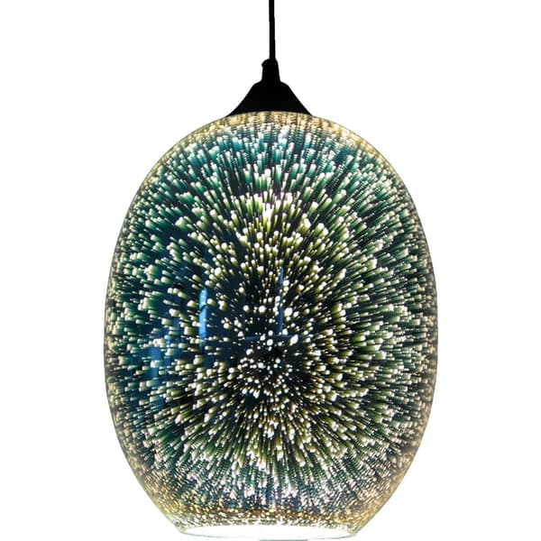 Pendellampa, Modern 3D-effekt, Justerbar Höjd,svart, Klar
