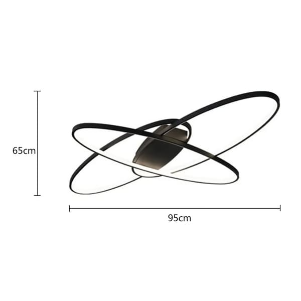 Moderne LED Loftlampe, Dæmpbar Lysstyrke, 3000K - 6500K Farvetemperatur,Sort