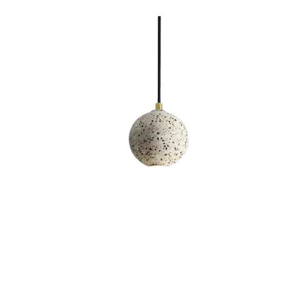 Moderne Pendellampe, Glasstenmateriale, Ledningsinstallation,Sandhvid
