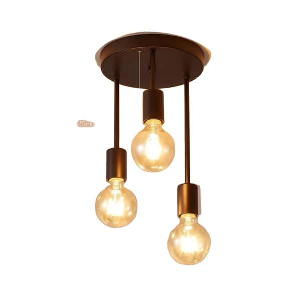 Loftlampe, Vintage Retro Stil, E27 Sokkel,Sort 3, Med lyskilde