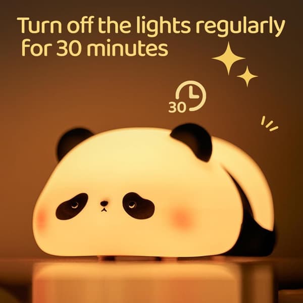 Söt Panda Nattlampa, Silikon Djurljus, Kawaii LED Squishy Dimbar Lampa, Uppladdningsbar Panda Nattlampa för sovrumsinredning