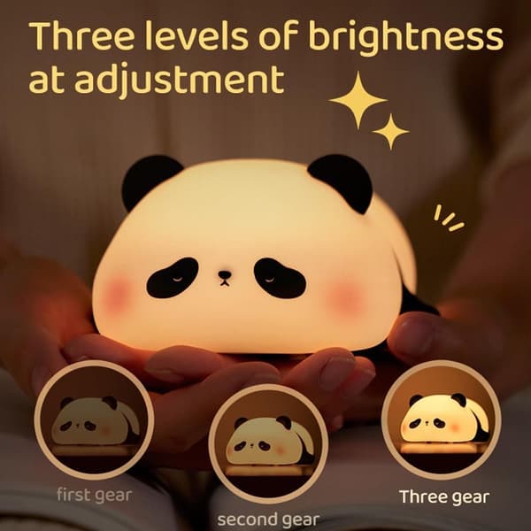 Söpö Panda-yövalo, silikonieläinvalo, himmennettävä Kawaii LED Squishy -lamppu, ladattava Panda-yövalo makuuhuoneen lastenhuoneen sisustukseen