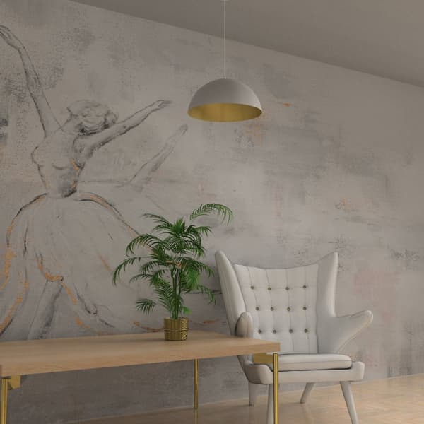 Hængelampe BETA WHITE/GULD 1xE27 45cm