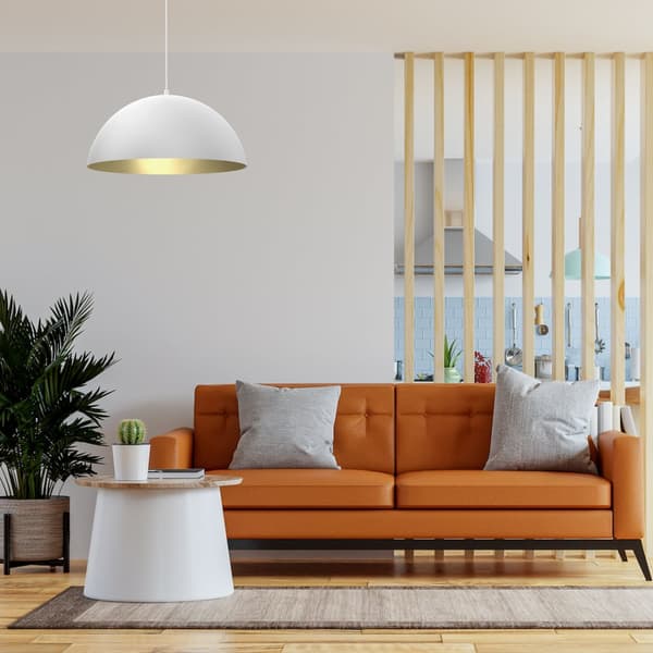 Hængelampe BETA WHITE/GULD 1xE27 45cm