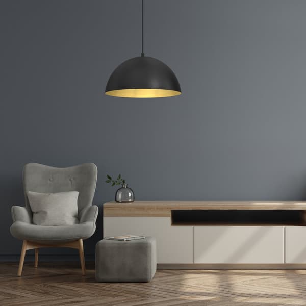Hængelampe BETA SORT/GULD 1xE27 35cm