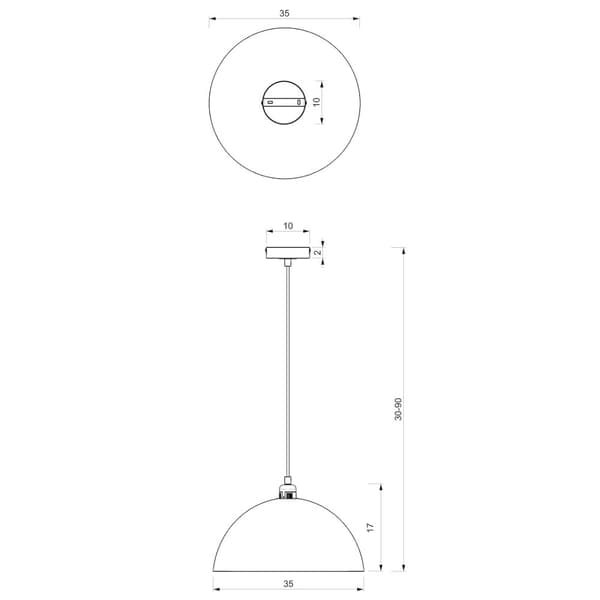 Hængelampe BETA SORT/GULD 1xE27 35cm