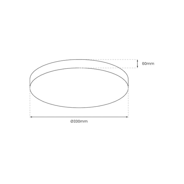 MAYA SORT 15W LED IP44 loftslampe Ø330 mm