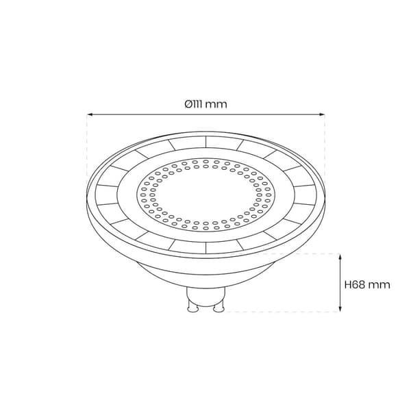 LED-lamppu 10W AR111 GU10 3000K/ Musta