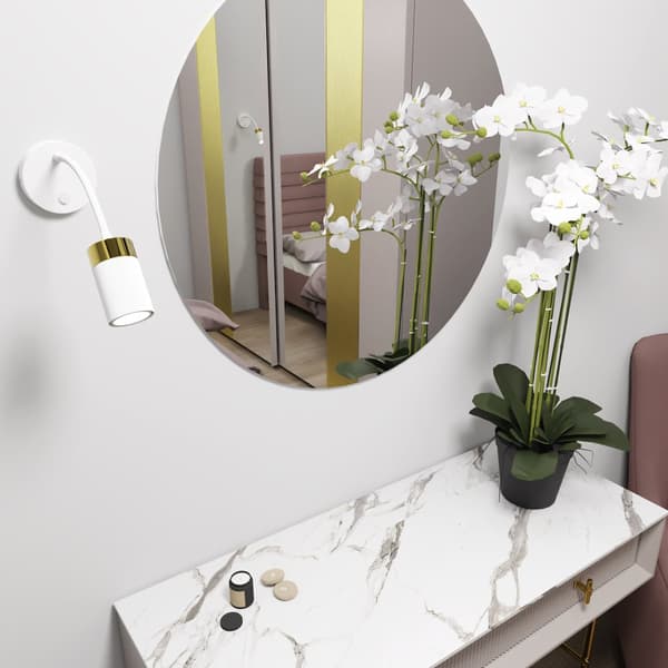 JOKER WHITE/GULD flex vägglampa 1xGU10