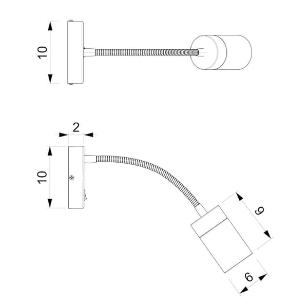 JOKER WHITE/GULD flex vägglampa 1xGU10