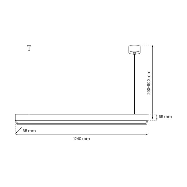 Hængelampe LUNGO 1xT8 18W LED