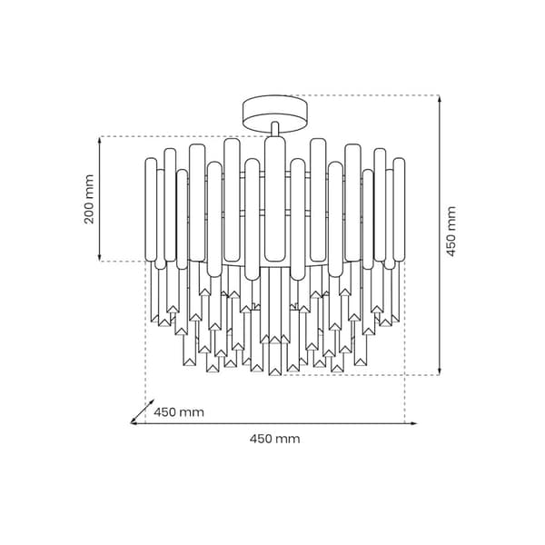 ASPEN CHROME taklampa 6xE14