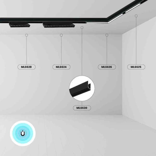 Pinta-asennuskisko MAGNETIC TRACK 200cm