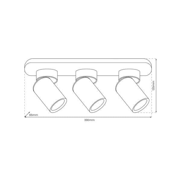 Loftslampe Andy 3xGU10 Sort + Guld