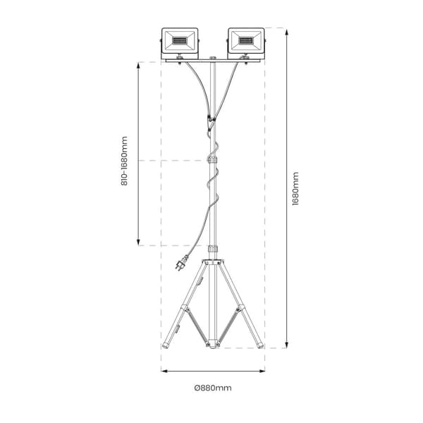 Led-valonheitin telineeseen Bobby 2x50W 4000K