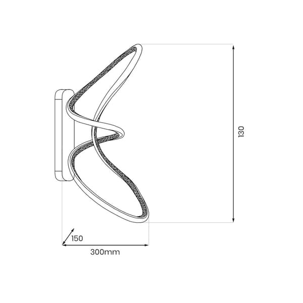TESORO SORT 15W LED væglampe