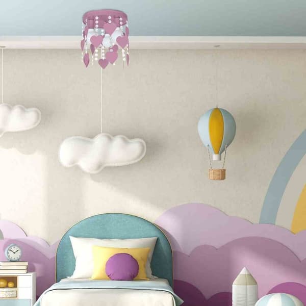 Loftslampe CORAZON VIOLET 3xE27