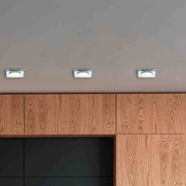 KVADRAT glas loftspot. Farve: SØLV