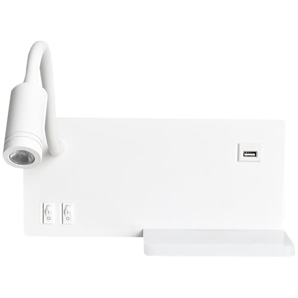 HYLLA VIT LED 4W+5W+2W vänster nattlampa med hylla