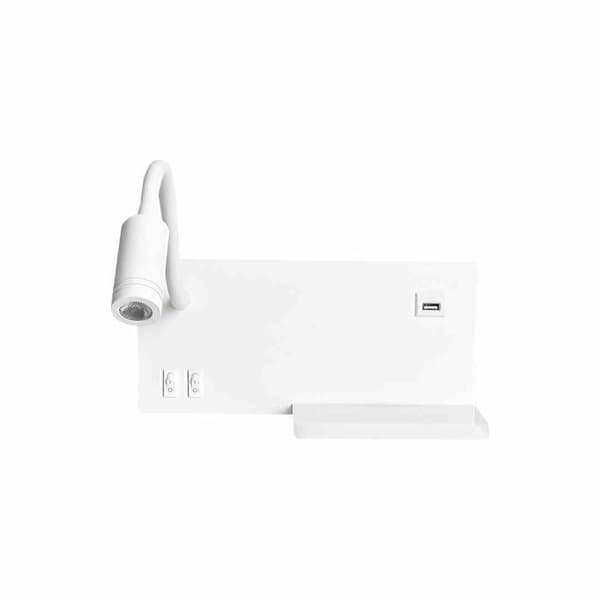 HYLLA VIT LED 4W+5W+2W vänster nattlampa med hylla