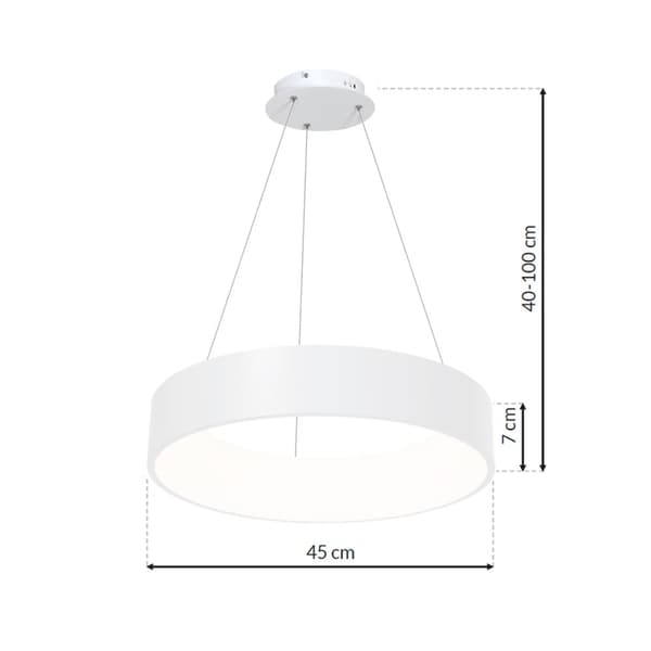 OHIO WHITE 24W LED pendel