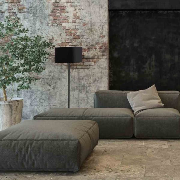 Gulvlampe NAPOLI SORT/GULD 1xE27