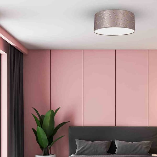 Taklampa ZIGGY ROSA Guld/Rosa 2xE27 Ø40cm