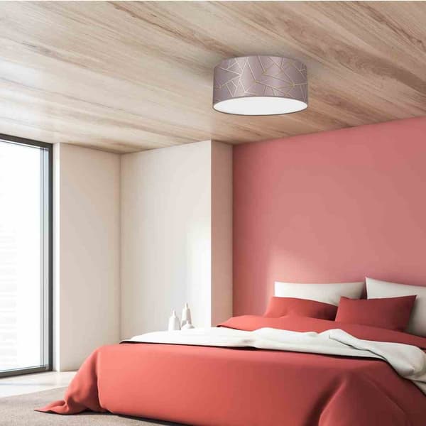 Taklampa ZIGGY ROSA Guld/Rosa 2xE27 Ø40cm