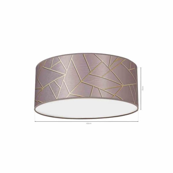 Taklampa ZIGGY ROSA Guld/Rosa 2xE27 Ø40cm