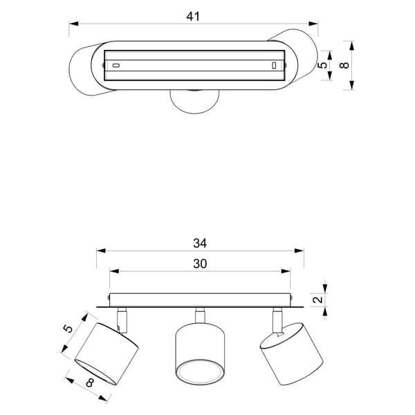 Loftslampe DIXIE BLÅ/HVID 3xGX53