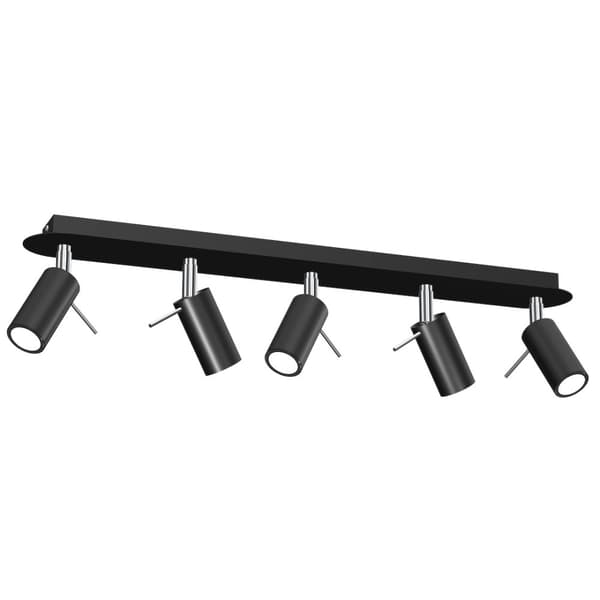 Kattovalaisin PRESTON BLACK/CHROME 5x mini GU10