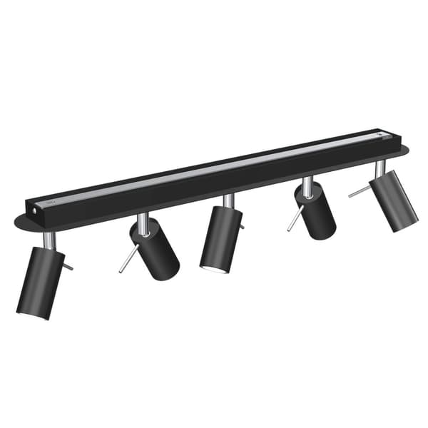 Kattovalaisin PRESTON BLACK/CHROME 5x mini GU10