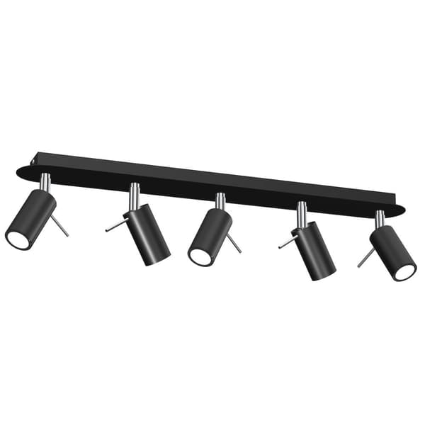 Kattovalaisin PRESTON BLACK/CHROME 5x mini GU10