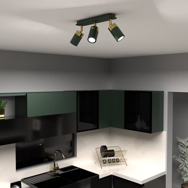 JOKER GRØN/GULD loftslampe 3xGU10
