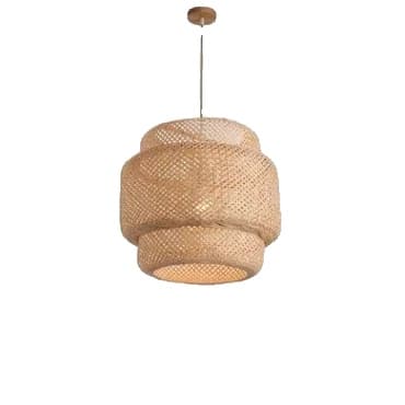 Moderne Bambus Pendellampe, Vævet Skærm, Flere Størrelsesmuligheder,Ingen pære, 30CM