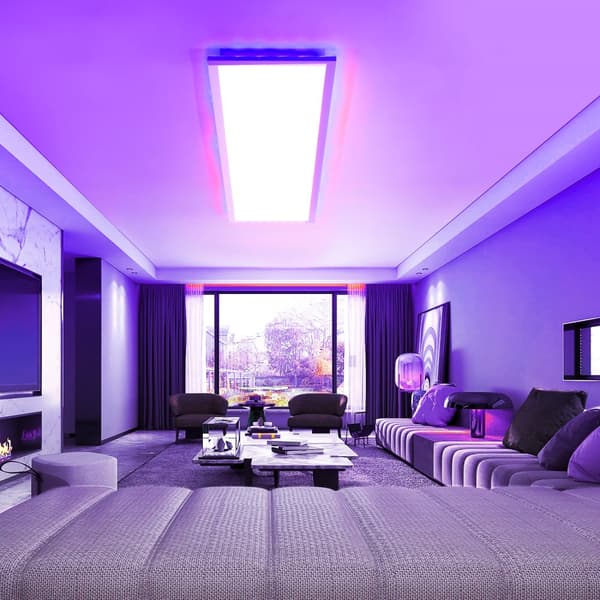 LED Panel Loftlampe, RGB Baggrundsbelysning, Dæmpbar Lysstyrke,40W, ændrebar, HVID