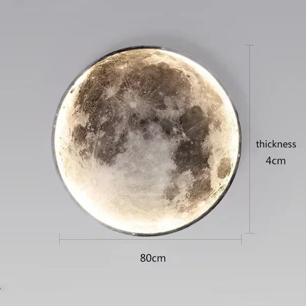 Moderni Kuu Seinävalaisin, Akryyli + Rauta Materiaali, LED Valonlähde,D80cm, Kylmä valkoinen