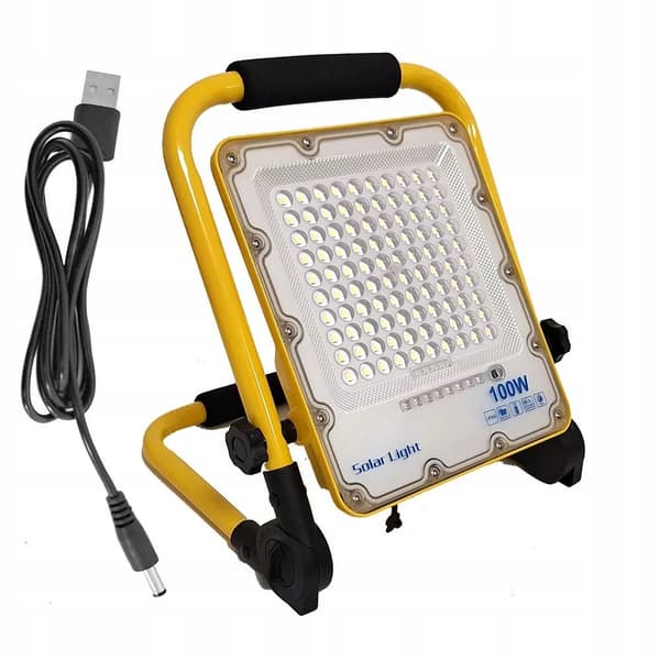 KANNETTAVA HALOGEENI-LED-VALO 100 W 230 V + USB-KAAPELI RAKENNUSVALAISIN AKULLA