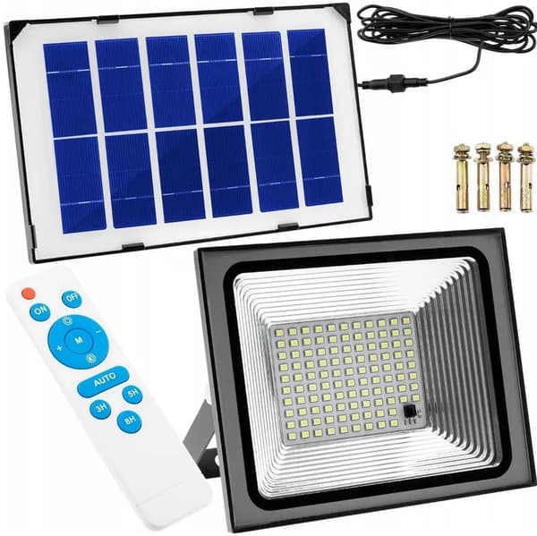 SOLHALOGEN MED SKUMMERFØLER 50W PILOT-lampe 206 LED 3Ah 5m ALUMINIUM